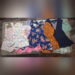 The Children's Place Navy and Orange Floral Dresses